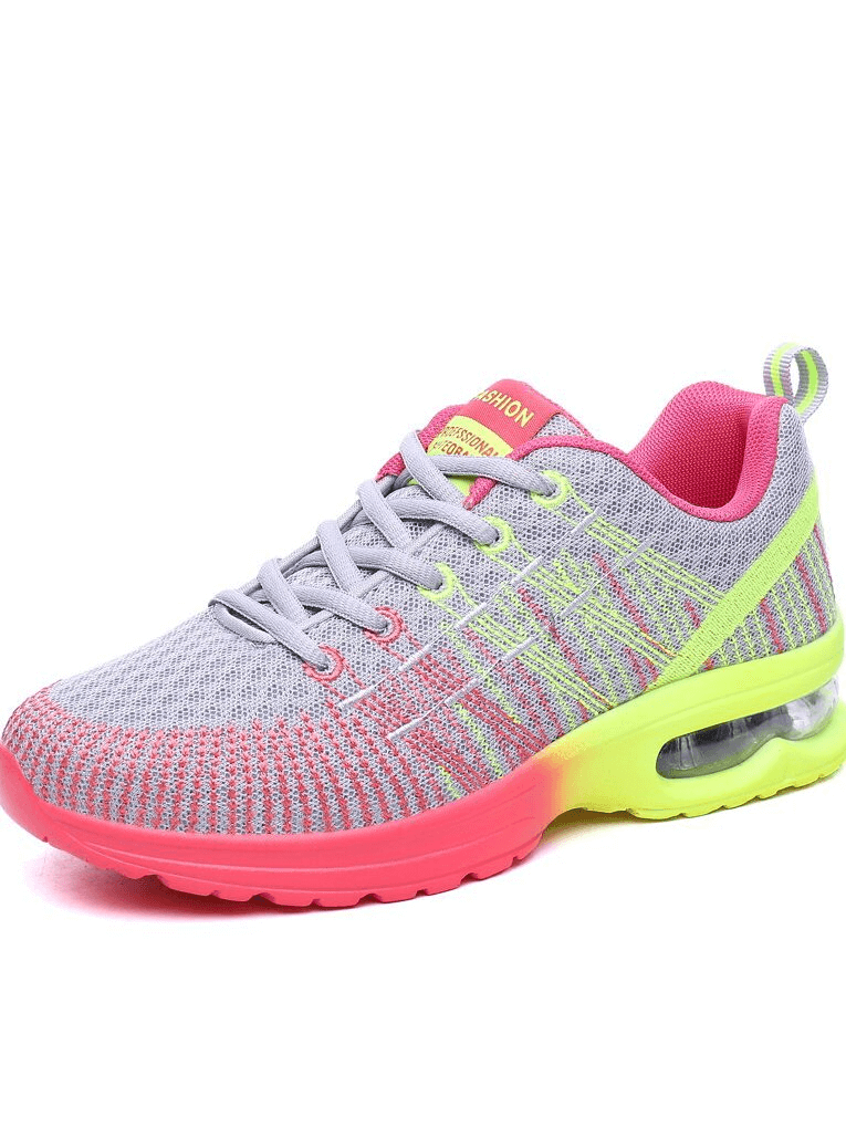Stylish bright mesh women's sneakers with breathable design and vibrant colors, perfect for sport and comfort.